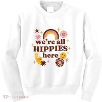 We're All Hippies Here Rainbow Retro Kids Sweatshirt thumb 0