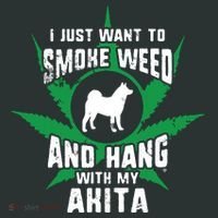 Weed And Hang With My Akita Funny Tank Top thumb 6