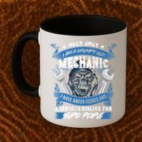 Walk Away I Am A Grumpy Old Mechanic I Have Anger Issues Gift Coffee Mug thumb 2