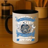 Walk Away I Am A Grumpy Old Mechanic I Have Anger Issues Gift Coffee Mug thumb 4