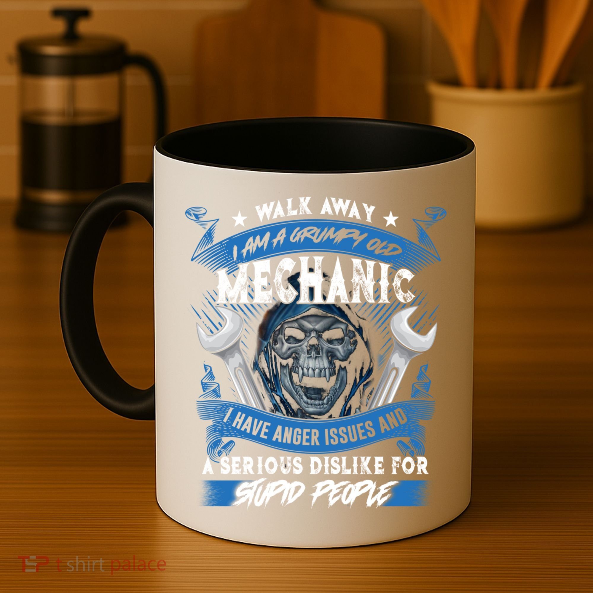 Walk Away I Am A Grumpy Old Mechanic I Have Anger Issues Gift Coffee Mug