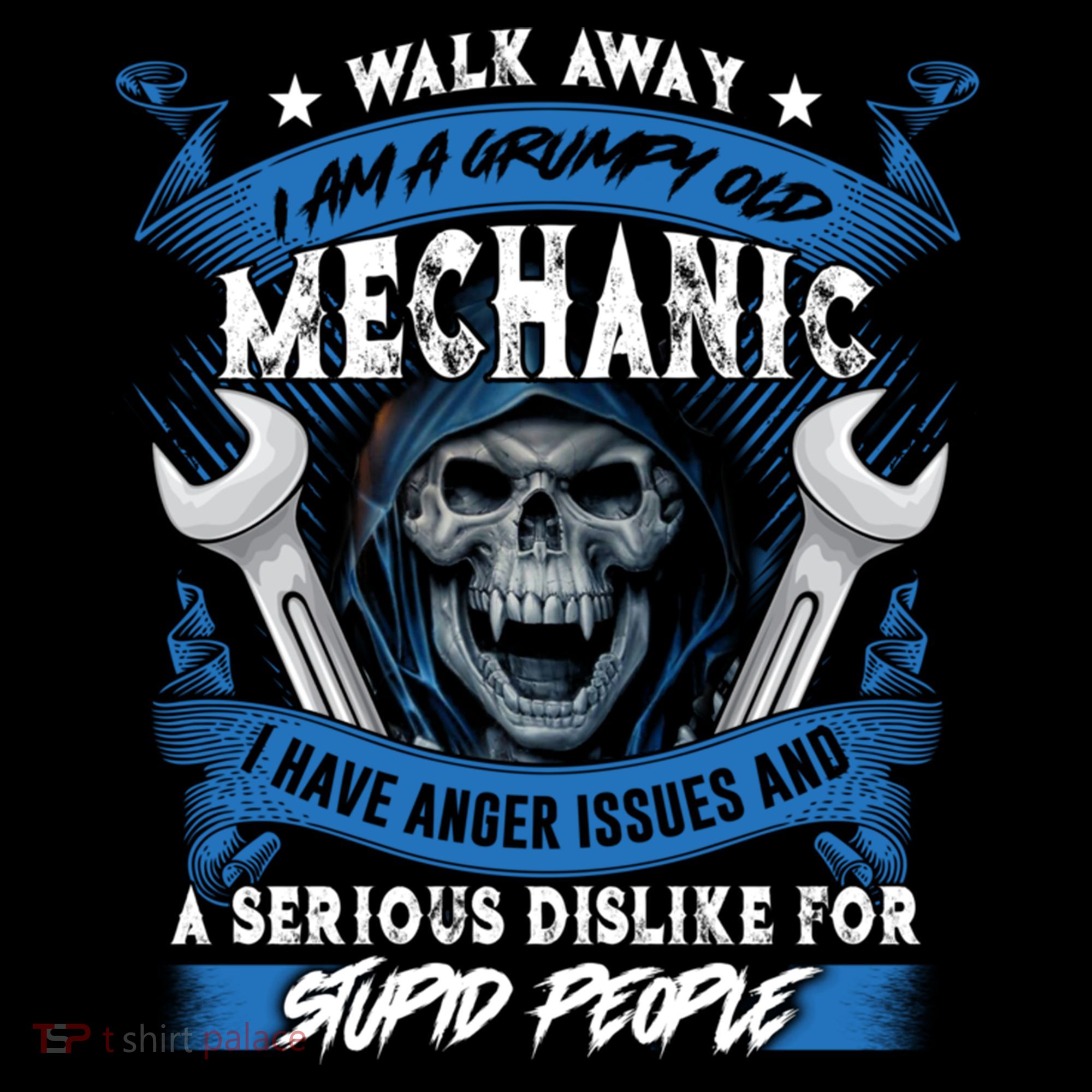 Walk Away I Am A Grumpy Old Mechanic I Have Anger Issues Gift Coffee Mug