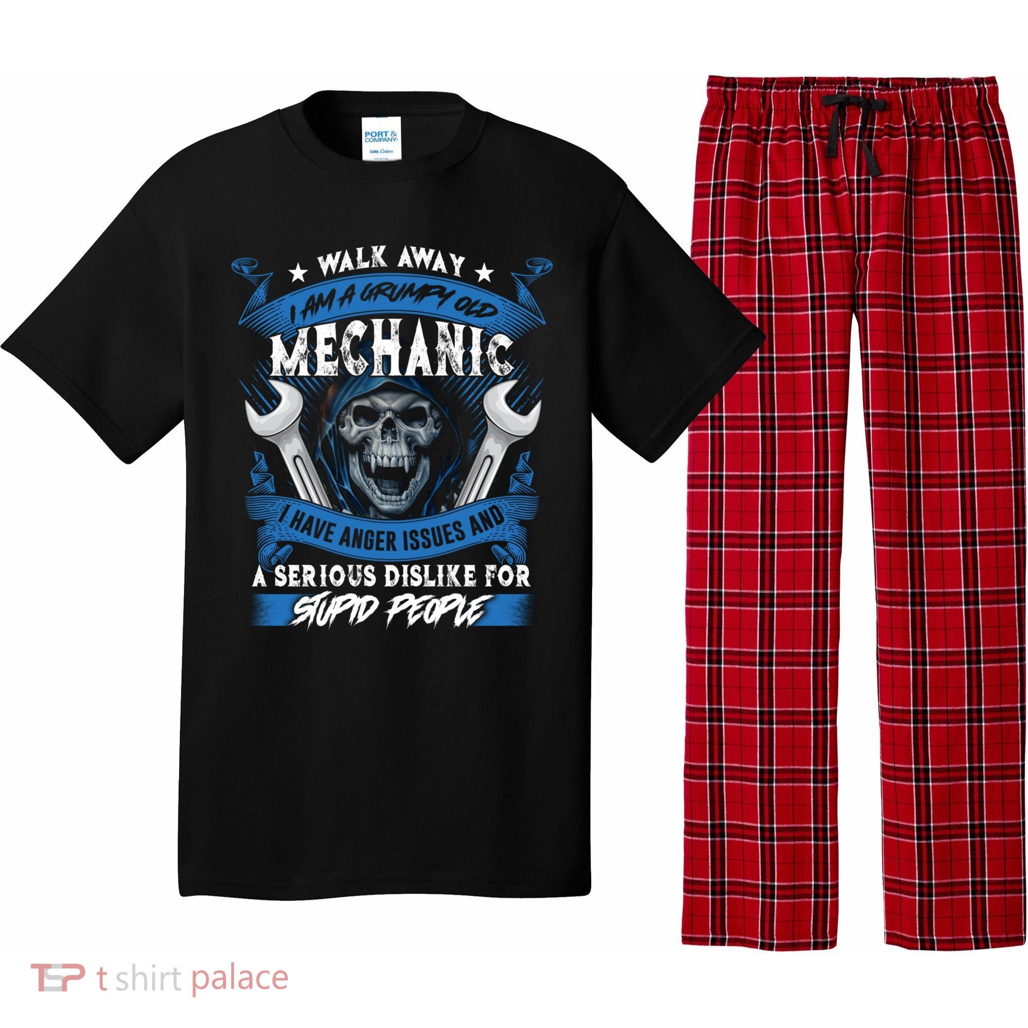 Walk Away I Am A Grumpy Old Mechanic I Have Anger Issues Gift Pajama Set