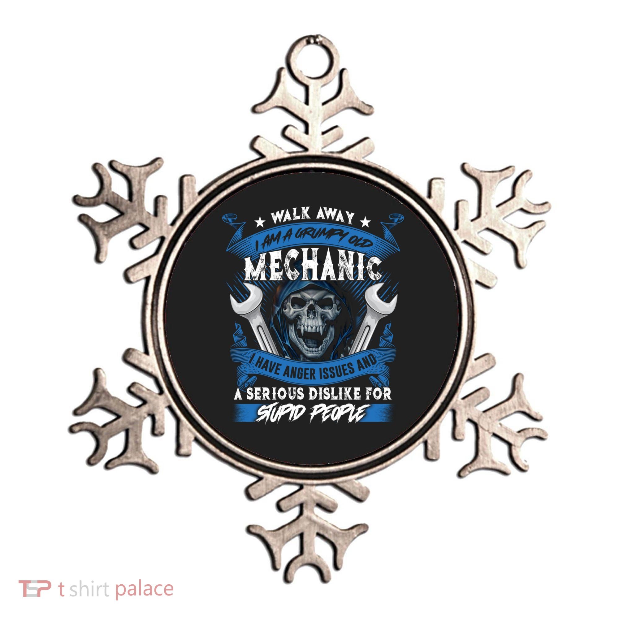 Walk Away I Am A Grumpy Old Mechanic I Have Anger Issues Gift Ornament
