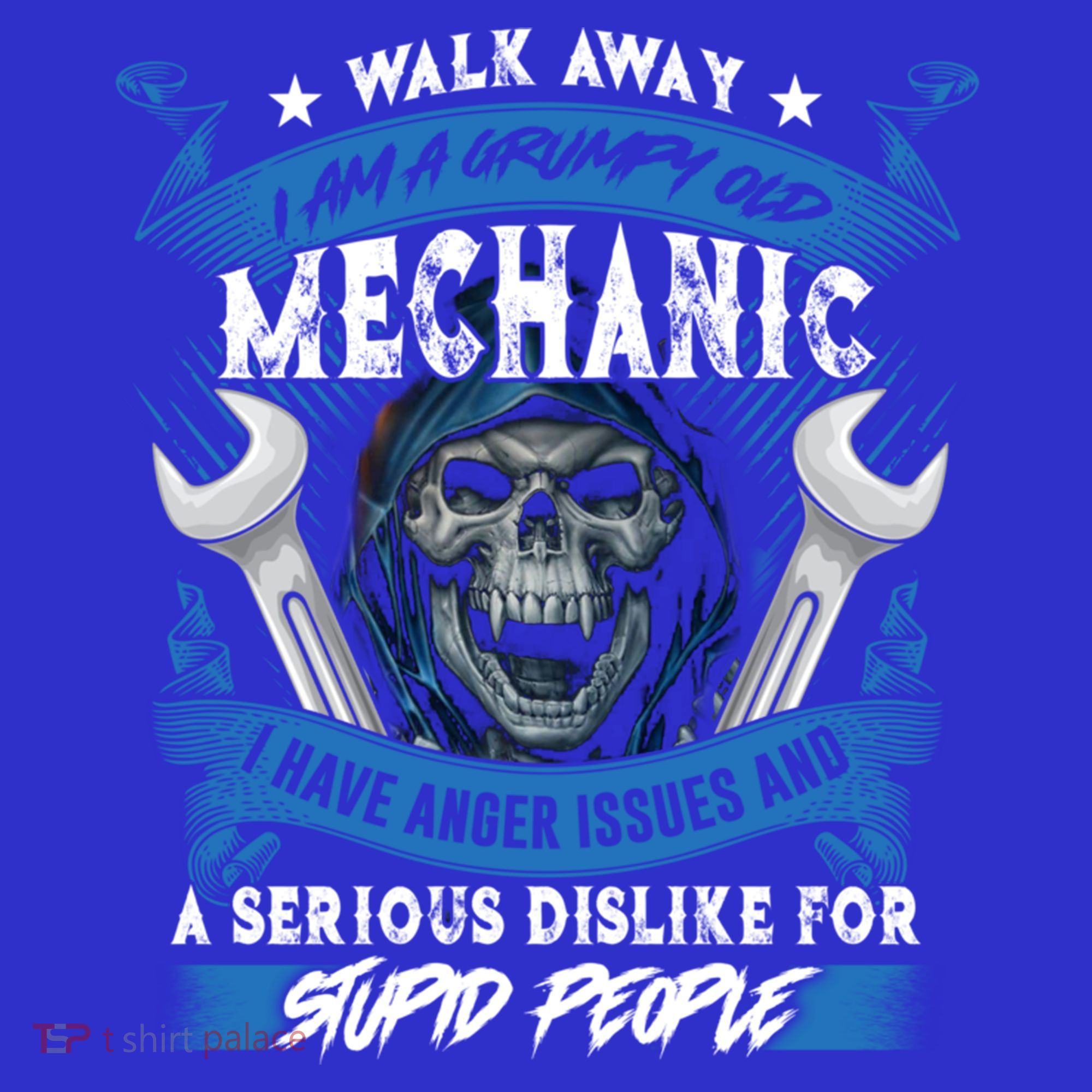 Walk Away I Am A Grumpy Old Mechanic I Have Anger Issues Gift Long Sleeve Shirt