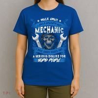 Walk Away I Am A Grumpy Old Mechanic I Have Anger Issues Gift T-Shirt thumb 4