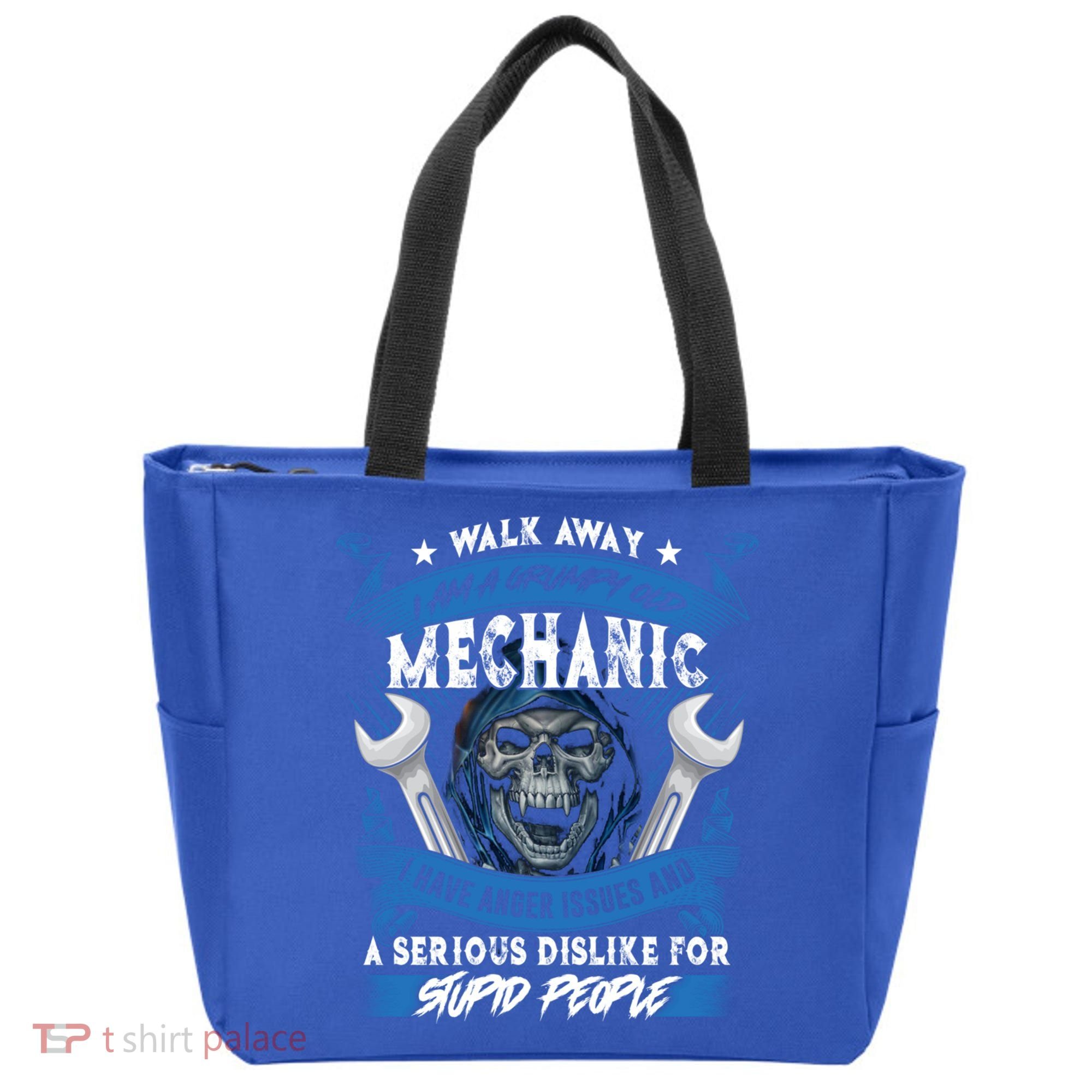Walk Away I Am A Grumpy Old Mechanic I Have Anger Issues Gift Tote Bag