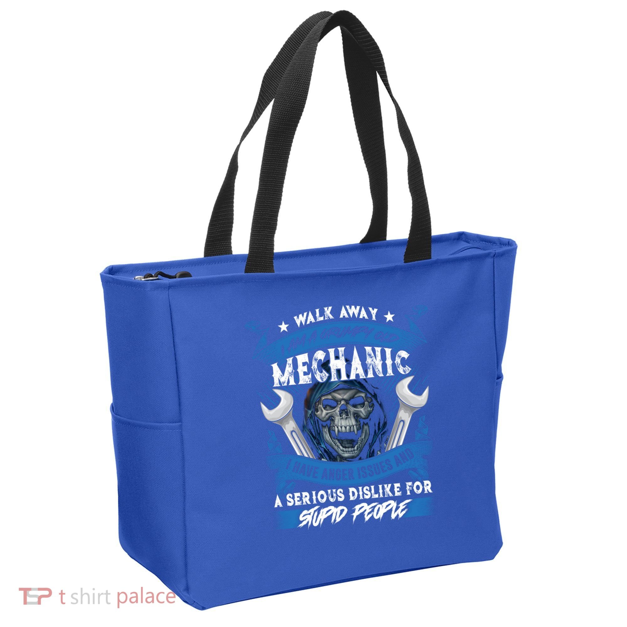 Walk Away I Am A Grumpy Old Mechanic I Have Anger Issues Gift Tote Bag