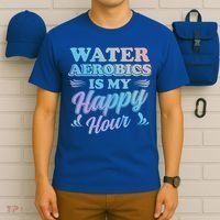 Water Aerobics Is My Happy Hour Gift Aqua Fitness Water Gym Cool Gift T-Shirt thumb 6
