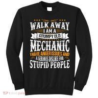 Walk Away I Am A Grumpy Old Mechanic I Have Anger Issues Sweatshirt thumb 0