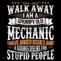 Walk Away I Am A Grumpy Old Mechanic I Have Anger Issues Ornament thumb 1
