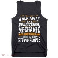 Walk Away I Am A Grumpy Old Mechanic I Have Anger Issues Tank Top thumb 0