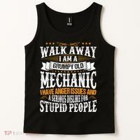 Walk Away I Am A Grumpy Old Mechanic I Have Anger Issues Tank Top thumb 2