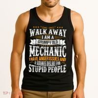 Walk Away I Am A Grumpy Old Mechanic I Have Anger Issues Tank Top thumb 3