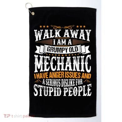 Walk Away I Am A Grumpy Old Mechanic I Have Anger Issues Golf Towel