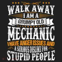 Walk Away I Am A Grumpy Old Mechanic I Have Anger Issues Golf Towel thumb 3