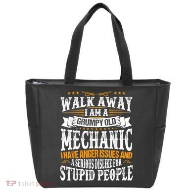 Walk Away I Am A Grumpy Old Mechanic I Have Anger Issues Tote Bag
