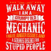 Walk Away I Am A Grumpy Old Mechanic I Have Anger Issues Santa Hat thumb 1