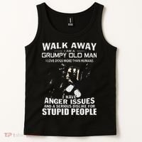 Walk Away I Am A Grumpy Old Man I Love Dogs More Than Humans Tank Top thumb 2