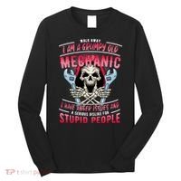 Walk Away I Am A Grumpy Old Mechanic I Have Anger Issues Long Sleeve Shirt thumb 0