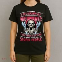 Walk Away I Am A Grumpy Old Mechanic I Have Anger Issues T-Shirt thumb 4