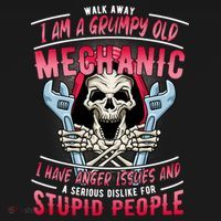 Walk Away I Am A Grumpy Old Mechanic I Have Anger Issues Backpack thumb 2