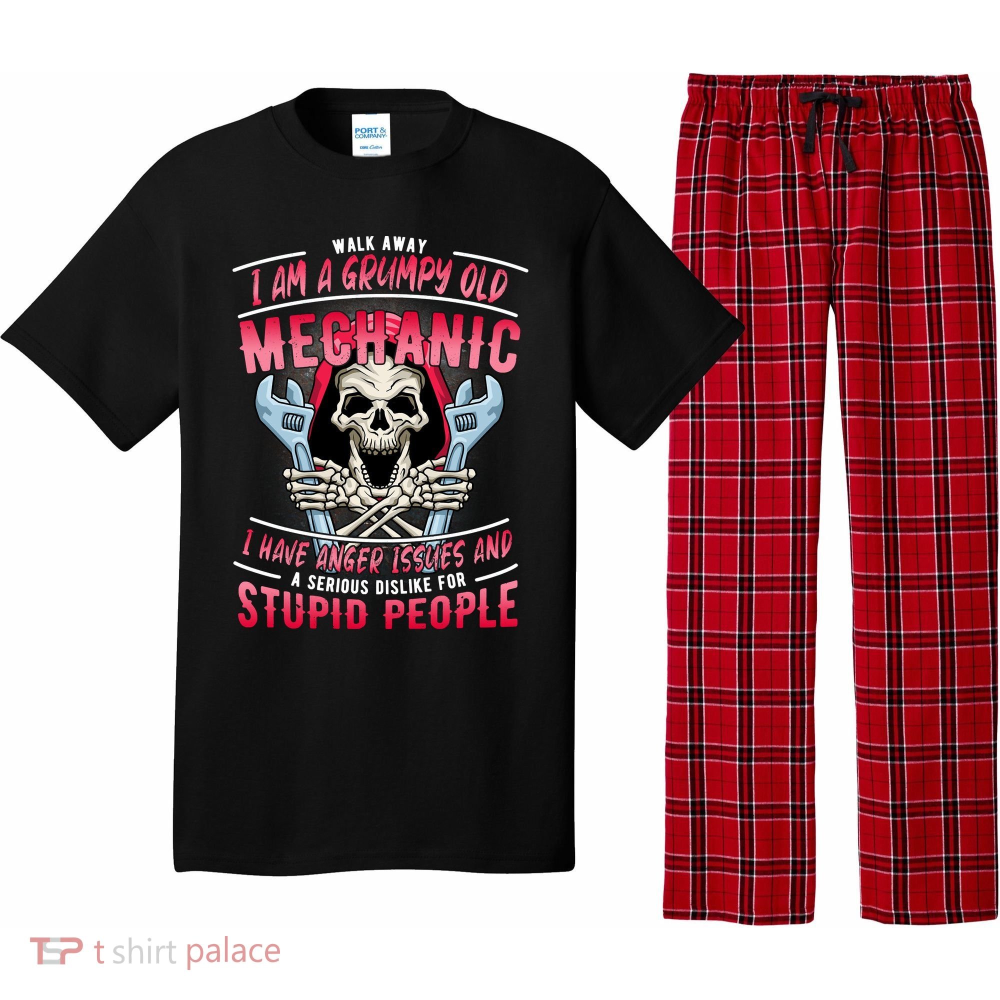 Walk Away I Am A Grumpy Old Mechanic I Have Anger Issues Pajama Set