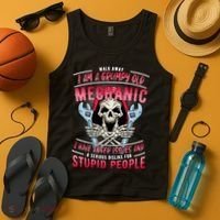 Walk Away I Am A Grumpy Old Mechanic I Have Anger Issues Tank Top thumb 4