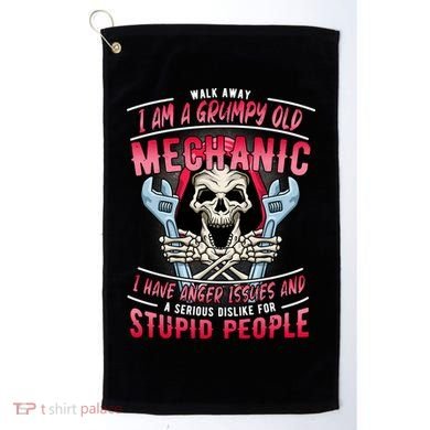 Walk Away I Am A Grumpy Old Mechanic I Have Anger Issues Golf Towel