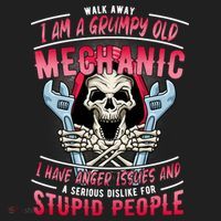 Walk Away I Am A Grumpy Old Mechanic I Have Anger Issues Golf Towel thumb 3