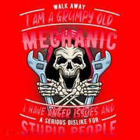 Walk Away I Am A Grumpy Old Mechanic I Have Anger Issues Santa Hat thumb 1