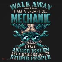 Walk Away I'm A Grumpy Old Mechanic (On Back) Doggie Tank thumb 4