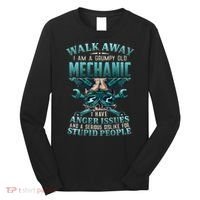Walk Away I'm A Grumpy Old Mechanic (On Back) Long Sleeve Shirt thumb 0