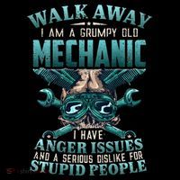 Walk Away I'm A Grumpy Old Mechanic (On Back) Long Sleeve Shirt thumb 2