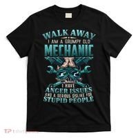Walk Away I'm A Grumpy Old Mechanic (On Back) T-Shirt thumb 0