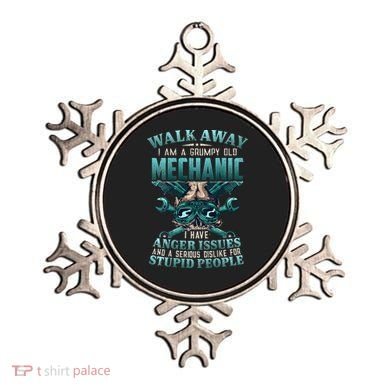 Walk Away I'm A Grumpy Old Mechanic (On Back) Ornament