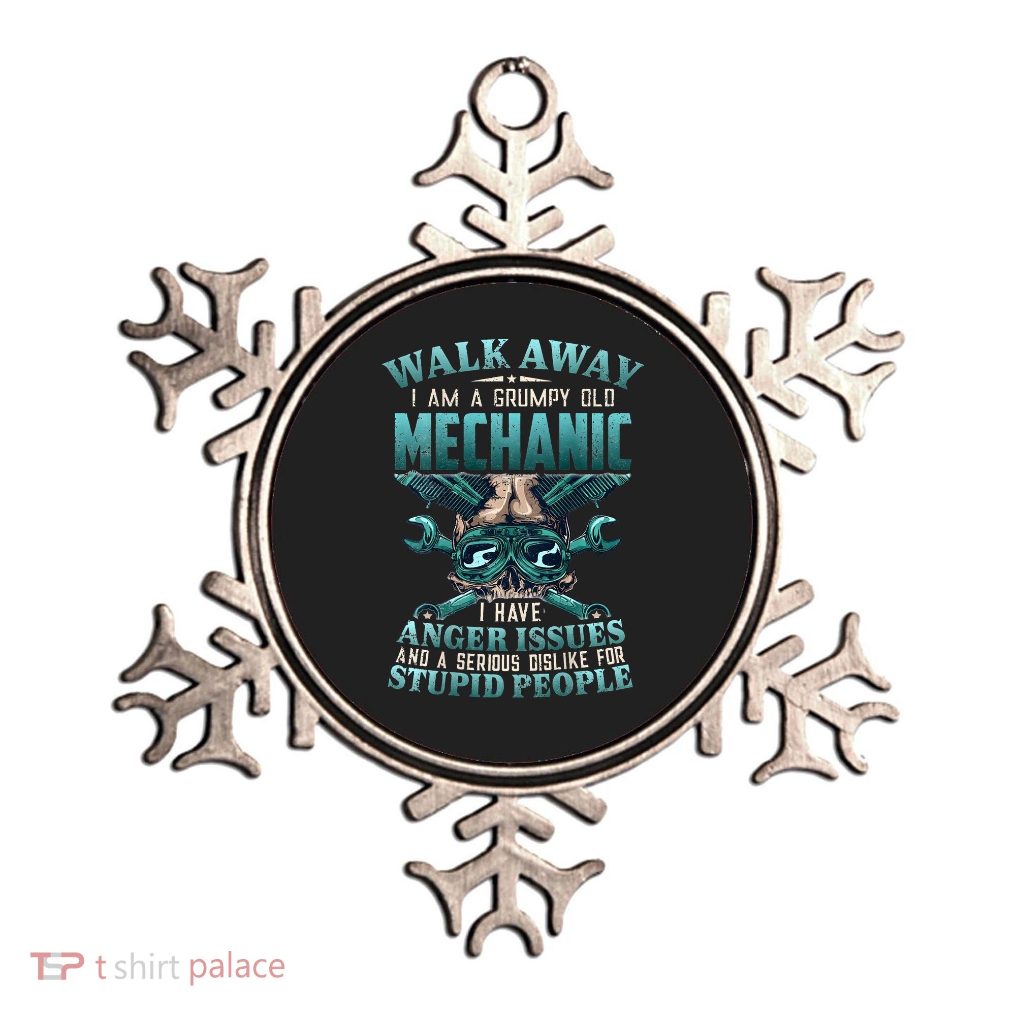 Walk Away I'm A Grumpy Old Mechanic (On Back) Ornament