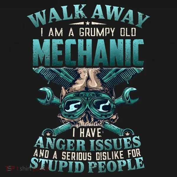 Walk Away I'm A Grumpy Old Mechanic (On Back) Toddler Hoodie