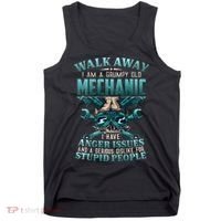 Walk Away I'm A Grumpy Old Mechanic (On Back) Tank Top thumb 0