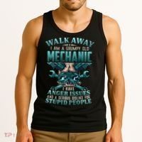 Walk Away I'm A Grumpy Old Mechanic (On Back) Tank Top thumb 3