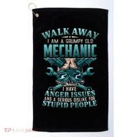 Walk Away I'm A Grumpy Old Mechanic (On Back) Golf Towel thumb 0