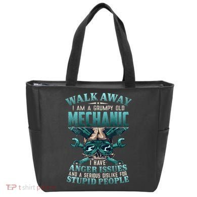 Walk Away I'm A Grumpy Old Mechanic (On Back) Tote Bag