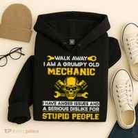 Walk Away I Am A Grumpy Old Mechanic I Have Anger Issues Hoodie thumb 4