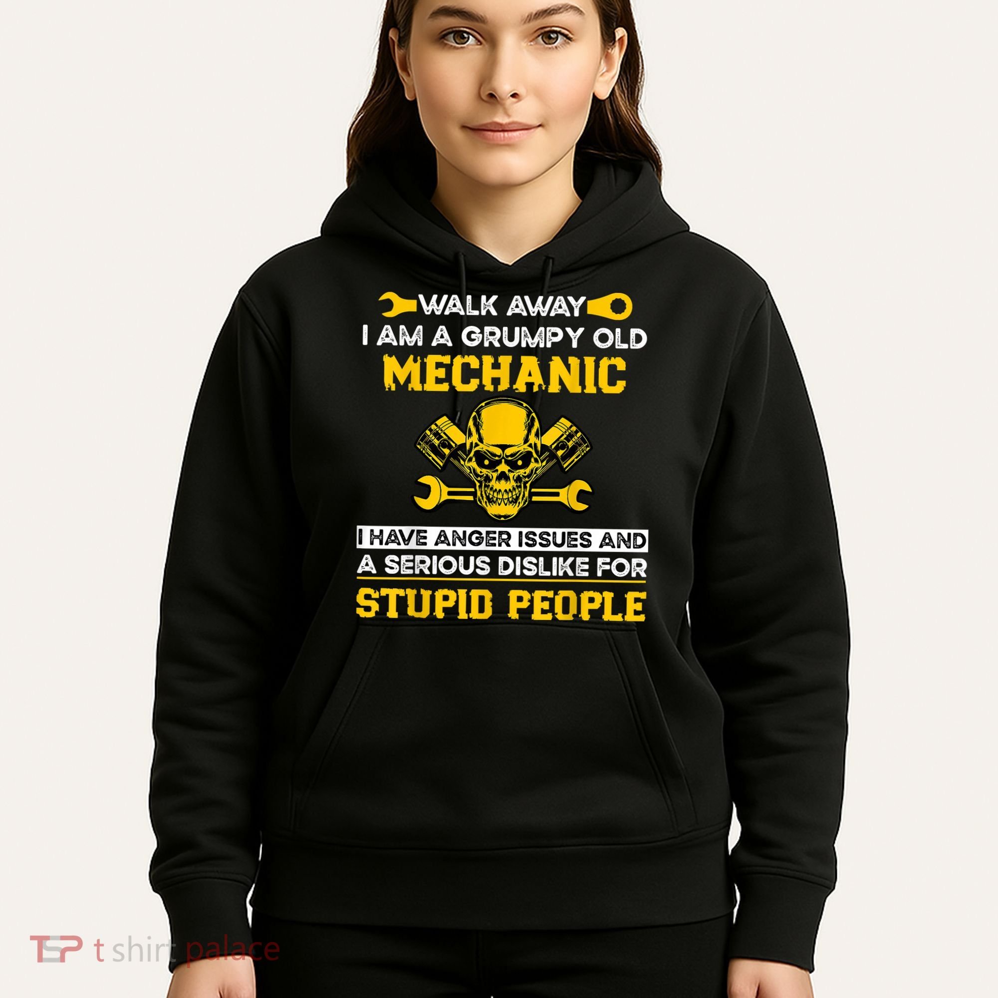 Walk Away I Am A Grumpy Old Mechanic I Have Anger Issues Hoodie