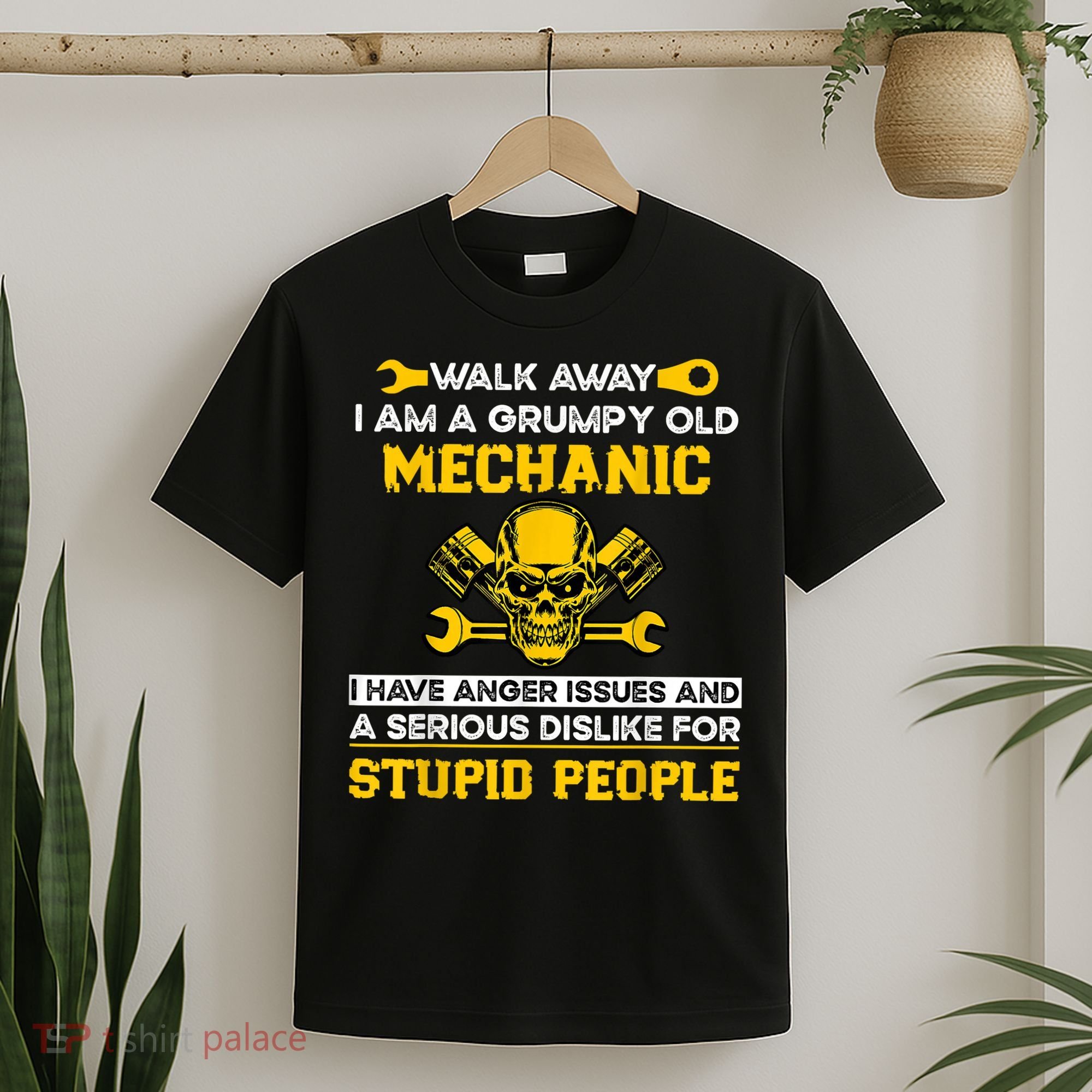 Walk Away I Am A Grumpy Old Mechanic I Have Anger Issues T-Shirt