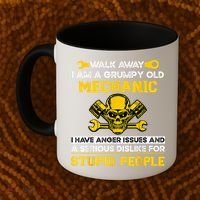 Walk Away I Am A Grumpy Old Mechanic I Have Anger Issues Coffee Mug thumb 2