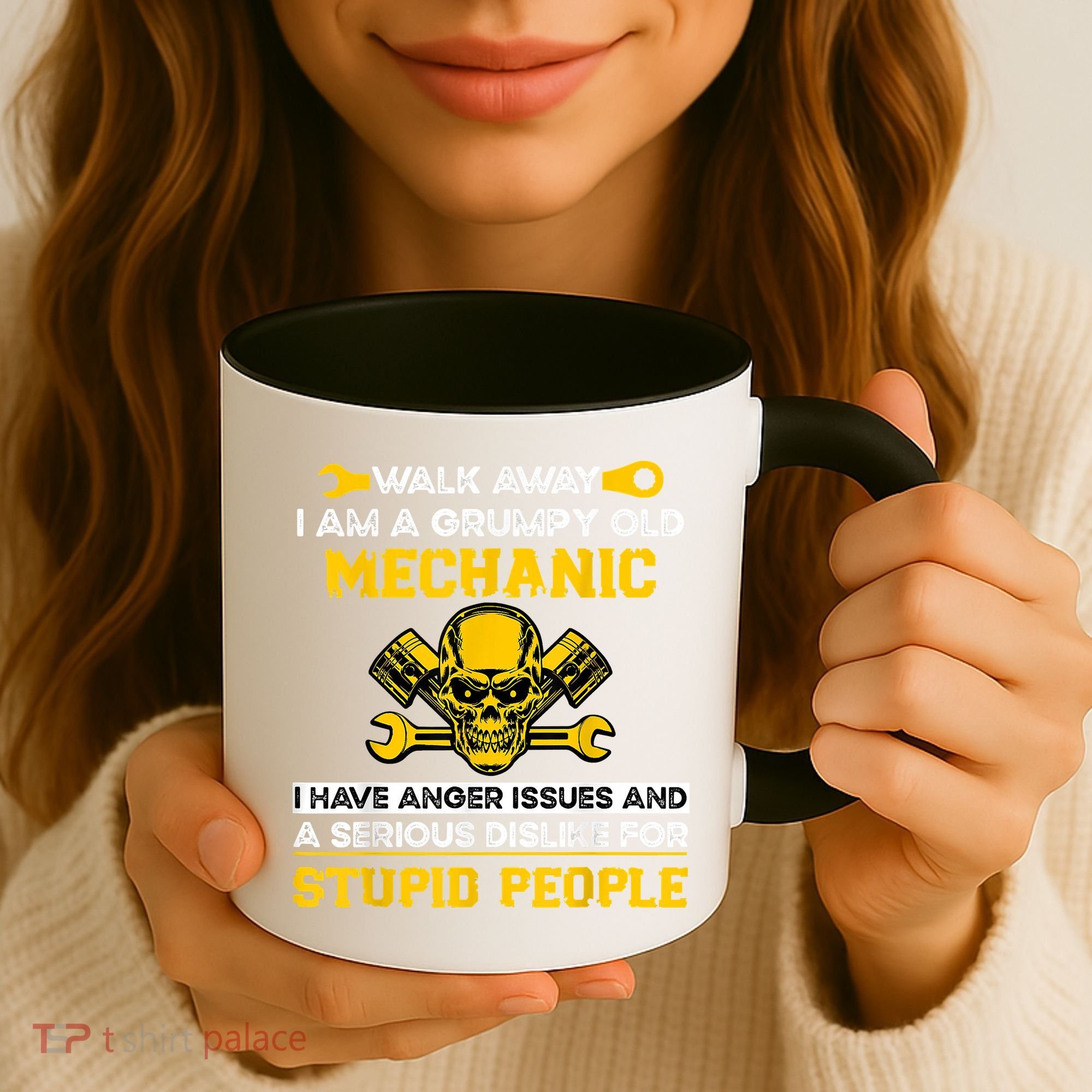 Walk Away I Am A Grumpy Old Mechanic I Have Anger Issues Coffee Mug