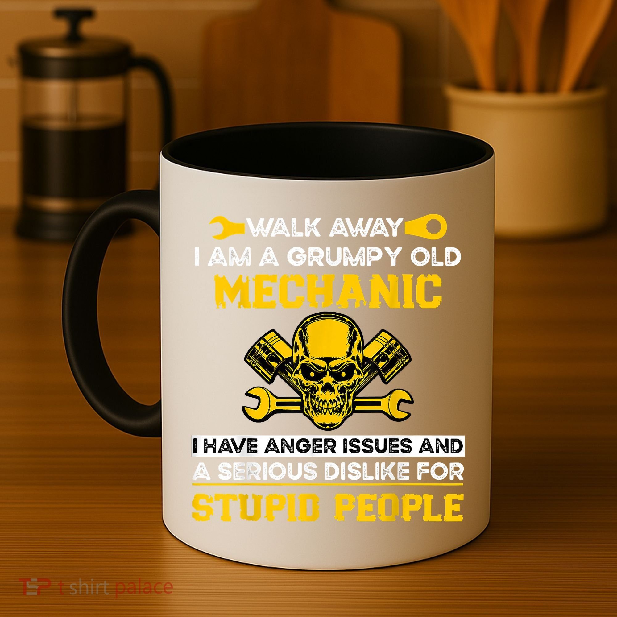Walk Away I Am A Grumpy Old Mechanic I Have Anger Issues Coffee Mug