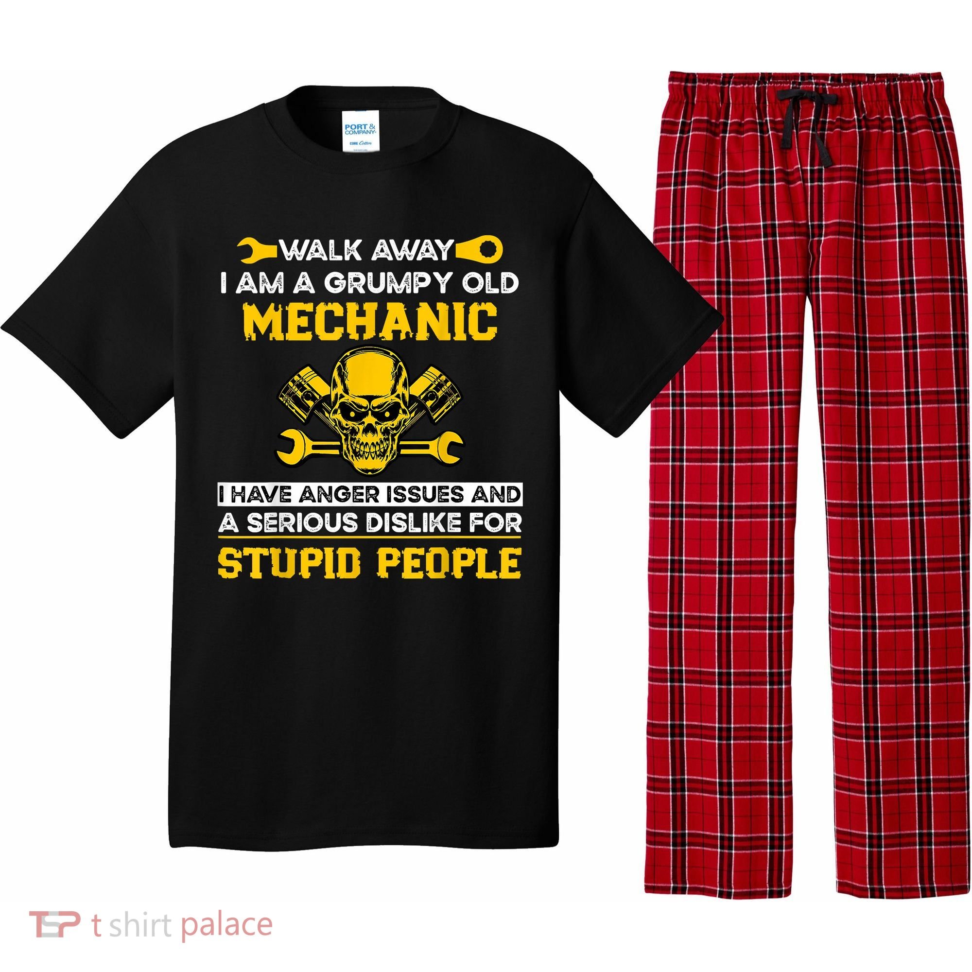 Walk Away I Am A Grumpy Old Mechanic I Have Anger Issues Pajama Set