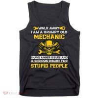 Walk Away I Am A Grumpy Old Mechanic I Have Anger Issues Tank Top thumb 0